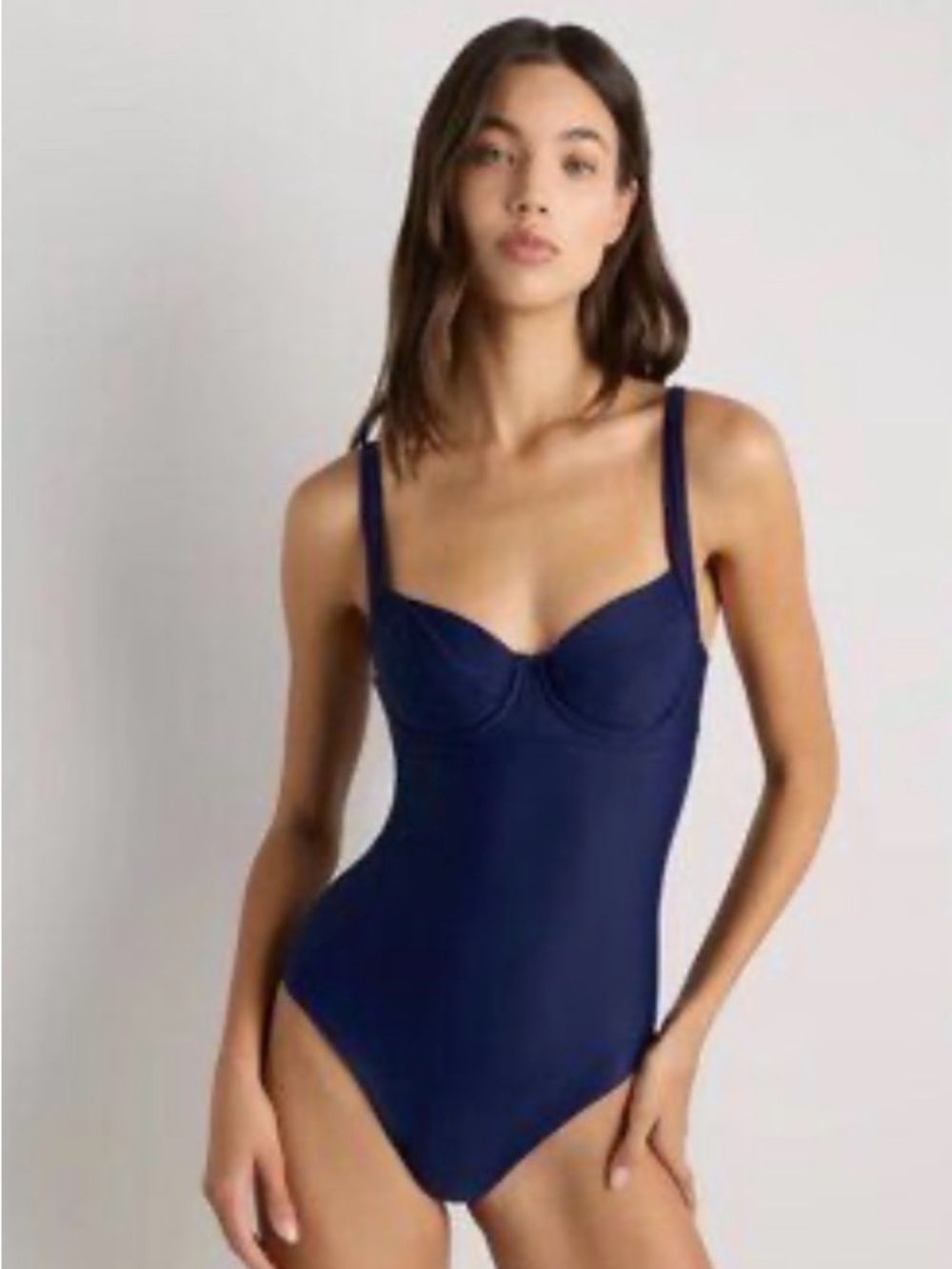 Quince Underwire Women's Navy Underwire One-Piece Swimsuit